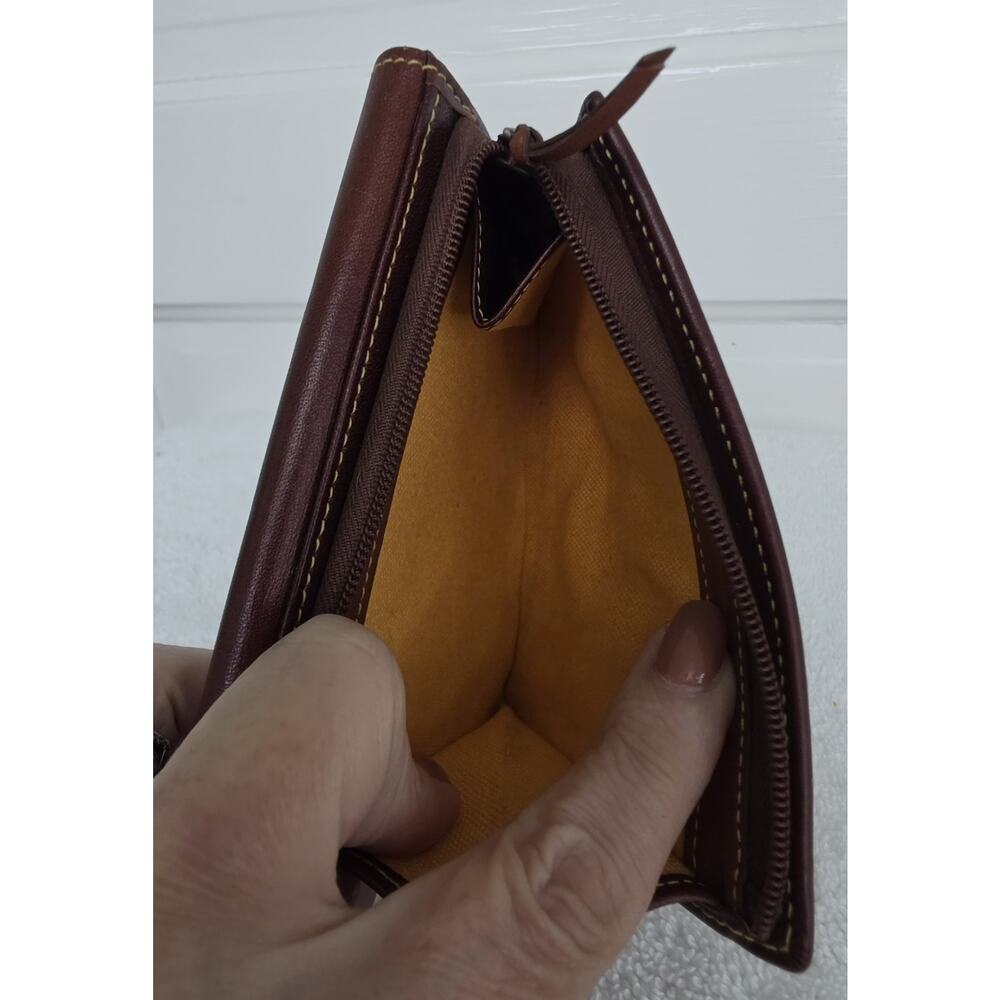 Loewe Women’s Brown/Green Solid Anagram Logo Folding Wallet, Zip Coin w/COA - Picture 7 of 8
